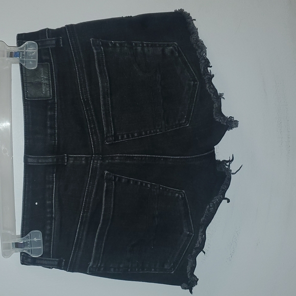 AMERICAN EAGLE Black Jean Shorts with Lace Detail - Picture 2 of 5